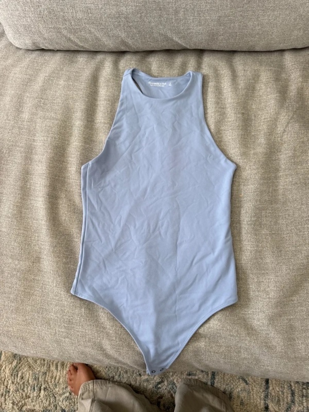 Abercrombie & Fitch Light Blue Ribbed Bodysuit